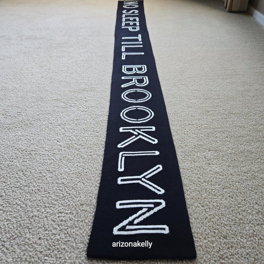 RARE kate spade NO SLEEP TILL BROOKLYN Wool Knit Scarf Beastie Boys Collectible - Picture 8 of 15